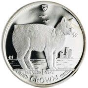 1 Crown - Elizabeth II Manx Cat; silver issue reverse image