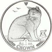 1 Crown - Elizabeth II New York Alley Cat; Silver, United Kingdom, 1990 reverse image