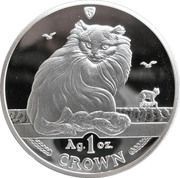 1 Crown - Elizabeth II Turkish Cat; Silver, United Kingdom, 1995 reverse image