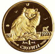 1 Crown - Elizabeth II Turkish Cat; Gold reverse image