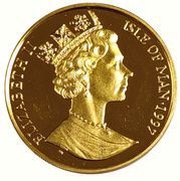 1 Crown - Elizabeth II Long-haired Smoke Cat; Gold obverse image