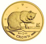 1 Crown - Elizabeth II Blue British Short Hair Cat; Gold reverse image