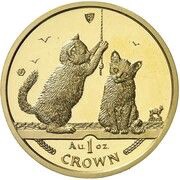 1 Crown - Elizabeth II Somali Cat; Gold, United Kingdom, 2001 reverse image