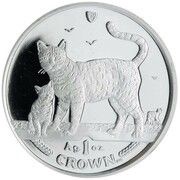 1 Crown - Elizabeth II Bengal Cat; Silver reverse image
