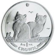 1 Crown - Elizabeth II Balinese Cat; Silver issue, United Kingdom, 2003 reverse image