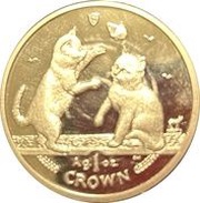 1 Crown - Elizabeth II Tonkinese Cat; Silver, United Kingdom, 2004 reverse image