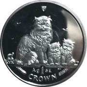 1 Crown - Elizabeth II Himalayan Cat; Silver Issue, United Kingdom, 2005 reverse image
