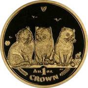 1 Crown - Elizabeth II Exotic Shorthair Cat; Gold, United Kingdom, 2006 reverse image