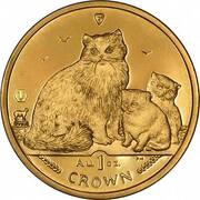 1 Crown - Elizabeth II Ragdoll Cat; Gold, United Kingdom, 2007 reverse image