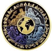 1 Crown - Elizabeth II 4th portrait; Four Elements; Gold & Titanium reverse image