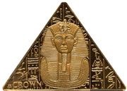 1 Crown - Elizabeth II Tutankhamun - Death Mask; Gold proof, United Kingdom, 2008 reverse image