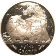 1 Crown - Elizabeth II Chinchilla Cat; Silver, United Kingdom, 2009 reverse image