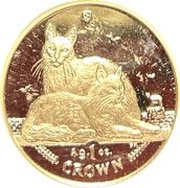 1 Crown - Elizabeth II Turkish Angora Cat; Silver, United Kingdom, 2011 reverse image