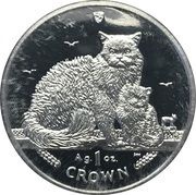 1 Crown - Elizabeth II Selkirk Rex Cat; Silver Issue, United Kingdom, 2015 reverse image