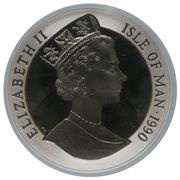 5 Crowns - Elizabeth II Penny Black; Silver Proof obverse image