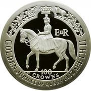 100 Crowns - Elizabeth II Queen on Horseback reverse image