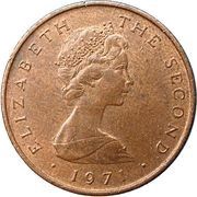 ½ New Penny - Elizabeth II ragwort obverse image