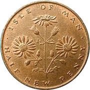 ½ New Penny - Elizabeth II ragwort, United Kingdom, 1971-1975 reverse image