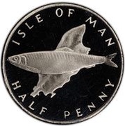 ½ Penny - Elizabeth II herring; platinum, United Kingdom, 1976-1979 reverse image