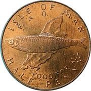 ½ Penny - Elizabeth II F.A.O. Food For All, United Kingdom, 1977 reverse image