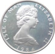 ½ Penny - Elizabeth II Fuchsia flower on shield; silver obverse image