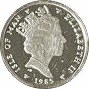 ½ Penny - Elizabeth II Fuchsia flower on shield; Year of Sport; silver obverse image
