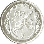 ½ Penny - Elizabeth II Fuchsia flower on shield; Year of Sport; silver, United Kingdom, 1985 reverse image