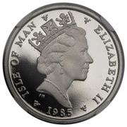 ½ Penny - Elizabeth II Fuchsia flower on shield; Year of Sport; platinum obverse image