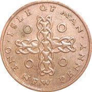 1 New Penny - Elizabeth II ring and celtic chain, United Kingdom, 1971-1975 reverse image