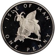 1 Penny - Elizabeth II Loaghtyn sheep; platinum, United Kingdom, 1976-1979 reverse image