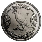 2 Pence - Elizabeth II Peregrine Falcon; Platinum Proof, United Kingdom, 1985 reverse image