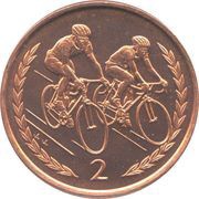 2 Pence - Elizabeth II Bicyclists, United Kingdom, 1996-1997 reverse image