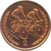 2 Pence - Elizabeth II Bicyclists, United Kingdom, 1998 reverse image