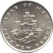 5 New Pence - Elizabeth II 2nd portrait, United Kingdom, 1971-1975 reverse image