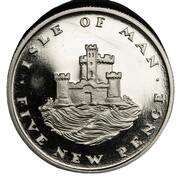 5 New Pence - Elizabeth II 2nd portrait; Platinum Proof reverse image