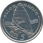 5 Pence - Elizabeth II 3rd portrait, United Kingdom, 1988-1990 reverse image