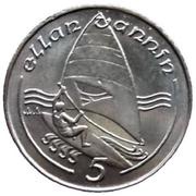 5 Pence - Elizabeth II 3rd portrait, United Kingdom, 1990-1993 reverse image