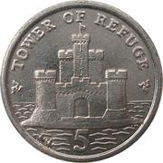5 Pence - Elizabeth II Tower of Refuge, United Kingdom, 2004-2016 reverse image