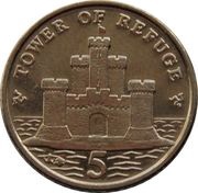 5 Pence - Elizabeth II 4th portrait, plated steel, United Kingdom, 2014-2016 reverse image