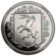10 Pence - Elizabeth II Quincentenary of the College of Arms; Platinum Proof, United Kingdom, 1984 reverse image