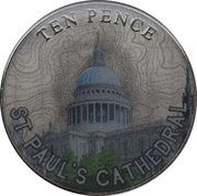 10 Pence - Charles III St Paul's Cathedral, United Kingdom, 2023 reverse image