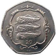 20 Pence - Elizabeth II 3rd portrait, United Kingdom, 1985-1987 reverse image