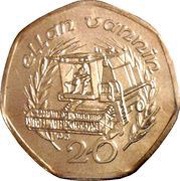 20 Pence - Elizabeth II 3rd portrait, United Kingdom, 1988-1992 reverse image
