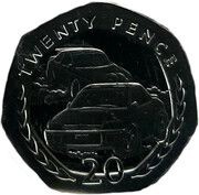 20 Pence - Elizabeth II Racing Cars; Silver Proof, United Kingdom, 1996 reverse image