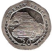 20 Pence - Elizabeth II 4th portrait, United Kingdom, 1998 reverse image