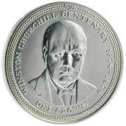 1 Crown - Elizabeth II Winston Churchill, United Kingdom, 1974 reverse image