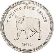 25 Pence - Elizabeth II Manx Cat, United Kingdom, 1975 reverse image