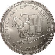 1 Crown - Elizabeth II Horse Tram, United Kingdom, 1976 reverse image