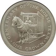 1 Crown - Elizabeth II Horse Tram; silver, United Kingdom, 1976 reverse image