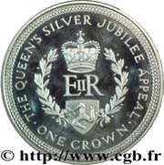 1 Crown - Elizabeth II Silver Jubilee Appeal; silver issue, United Kingdom, 1977 reverse image